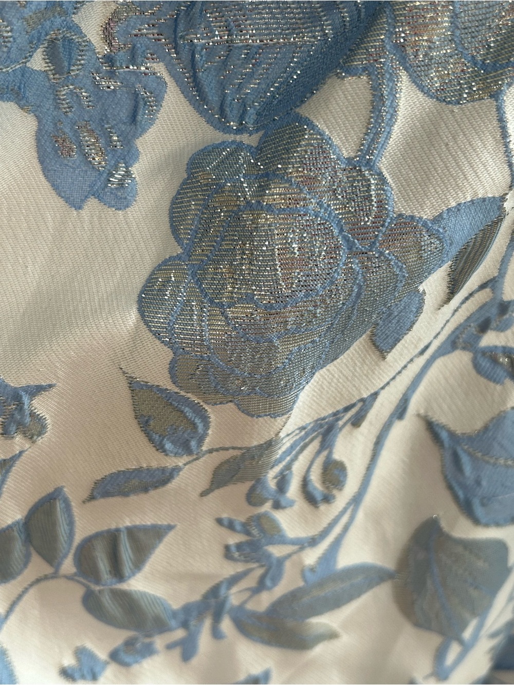 Women’s Blue Floral Strapless Gown Blue, white and silver size small - Picture 9 of 9